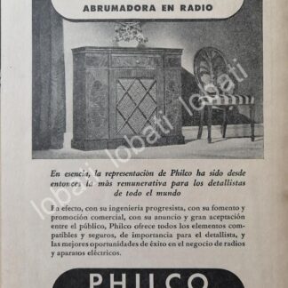 CARTEL ANTIGUO ORIGINAL DE MINI CARTEL RADIOS PHILCO 1930s/ 292
