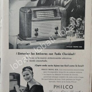 CARTEL ANTIGUO ORIGINAL DE MINI CARTEL RADIOS ZENITH TROPIC 828 / 288