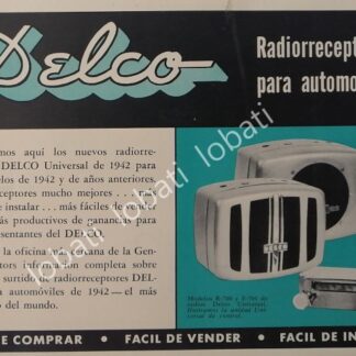 CARTEL ANTIGUO ORIGINAL DE MINI CARTEL RADIOS DELCO 1950s / MUY RARO / 270