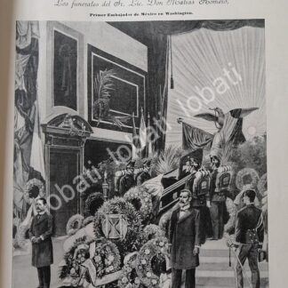 PORTADA ANTIGUA ORIGINAL  1899. FUNERAL DE MATIAS ROMERO /PLT. POR JOSE MARIA VILLASANA