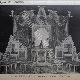 CARTEL ANTIGUO ORIGINAL DE FABRICA DE MUEBLES JORGE UNNA. 1899 Y OTRAS / 774