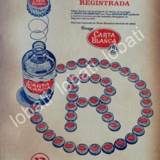 CARTEL ANTIGUO ORIGINAL DE LANZAMIENTO DE CERVEZA CARTA BLANCA QUITAPON 1969 /229