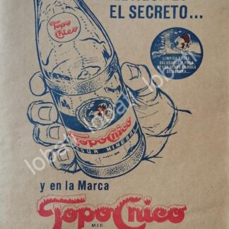 CARTEL ANTIGUO ORIGINAL DE REFRESCO AGUA MINERAL TOPO CHICO 1954 /235