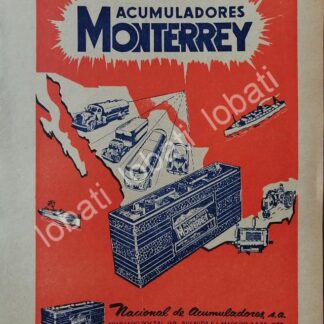 CARTEL ANTIGUO ORIGINAL DE ACUMULADORES MONTERREY 1941 /277 RARO