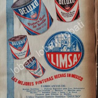 CARTEL ANTIGUO ORIGINAL DE PINTURAS DELUXO. LIMSA 1953 /740 MONTERREY
