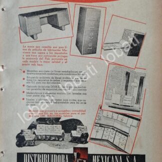CARTEL ANTIGUO ORIGINAL DE MOBILIARIO DE OFICINA. DISTRIBUIDORA MEXICANA S.A 1947. /731 MONTERREY