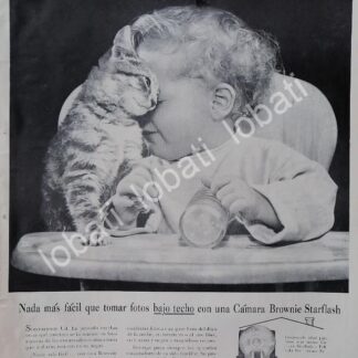 CARTEL ANTIGUO ORIGINAL DE CAMARAS FOTOGRAFICAS KODAK BROWNIE STARFLASH 1959 /592