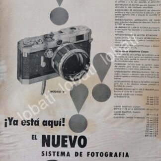 CARTEL ANTIGUO ORIGINAL DE CAMARAS FOTOGRAFICAS CANON VT 1956 /584