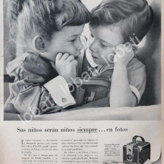 CARTEL ANTIGUO ORIGINAL DE CAMARAS KODAK BROWNIE FIESTA 1958 /580