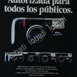 CARTEL ANTIGUO ORIGINAL DE CAMARAS NIKON SERIE TW 1980s /576
