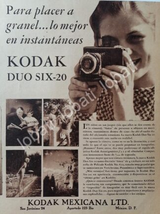 CARTEL ANTIGUO ORIGINAL DE CAMARAS FOTOGRAFICAS KODAK DUO SIX-20 1932 /564