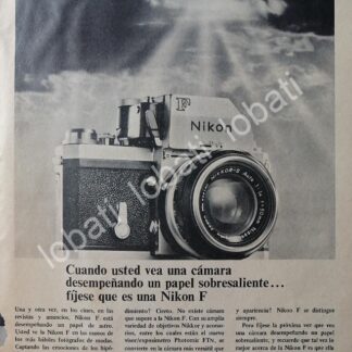CARTEL ANTIGUO ORIGINAL DE CAMARAS FOTOGRAFICAS NIKON F. 1967 /563