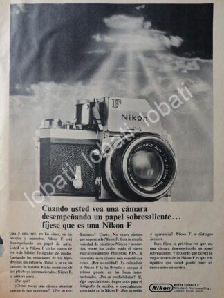 CARTEL ANTIGUO ORIGINAL DE CAMARAS FOTOGRAFICAS NIKON F. 1967 /563