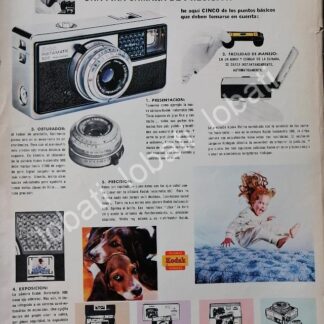 CARTEL ANTIGUO ORIGINAL DE CAMARAS KODAK INSTAMATIC 500 1964 /553