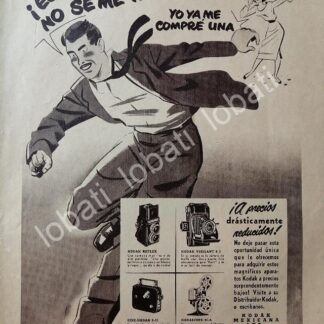 CARTEL ANTIGUO ORIGINAL DE CAMARAS KODAK MEXICANA 1949 /547