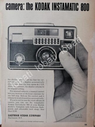 CARTEL ANTIGUO ORIGINAL DE CAMARAS KODAK INSTAMATIC 800 1970s /544