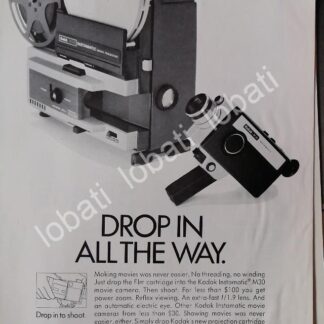CARTEL ANTIGUO ORIGINAL DE CAMARAS FILMADORAS KODAK M30 8mm 1970s /542