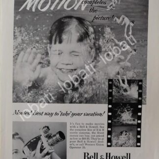 CARTEL ANTIGUO ORIGINAL DE CAMARAS FILMADORAS 16mm BELL & HOWELL 1953 /540