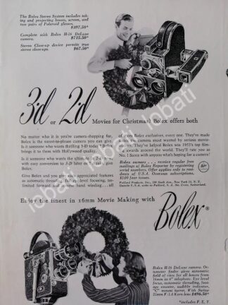 CARTEL ANTIGUO ORIGINAL DE CAMARAS FILMADORAS 16mm H-16 1953 /539