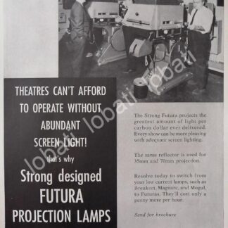 CARTEL ANTIGUO ORIGINAL DE PROYECTOR PARA CINES STRONG FUTURA 1970 /536