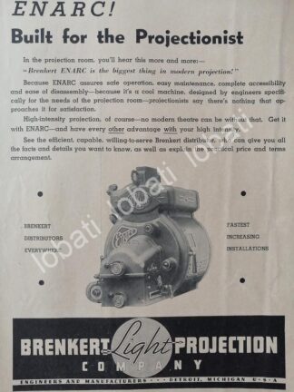 CARTEL ANTIGUO ORIGINAL DE PROYECTOR PARA CINES ENARC 1937 /535 MUY RARO