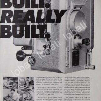 CARTEL ANTIGUO ORIGINAL DE PROYECTOR PARA CINES SIMPLEX 35 1970 /531 MUY RARO