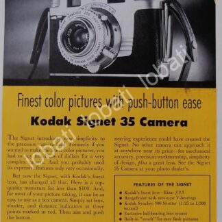 CARTEL ANTIGUO ORIGINAL DE CAMARAS FOTOGRAFICAS KODAK SIGNET 35 1953 /526