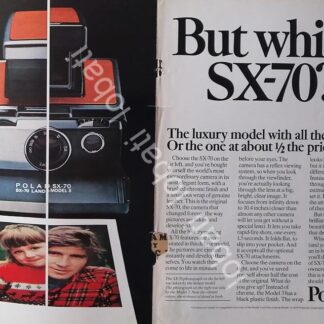 CARTEL ANTIGUO ORIGINAL DE CAMARAS FOTOGRAFICAS POLAROID SX-70 MODEL 3 1970s /515