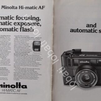 CARTEL ANTIGUO ORIGINAL DE CAMARAS MINOLTA HI MATIC AF 1980 /513