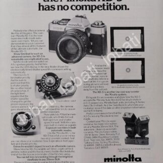CARTEL ANTIGUO ORIGINAL DE CAMARAS FOTOGRAFICAS MINOLTA XG-1 1978 /510