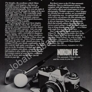 CARTEL ANTIGUO ORIGINAL DE CAMARAS FOTOGRAFICAS NIKON FE 1978 /507