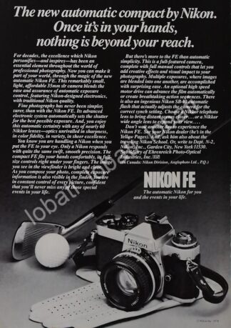 CARTEL ANTIGUO ORIGINAL DE CAMARAS FOTOGRAFICAS NIKON FE 1978 /507