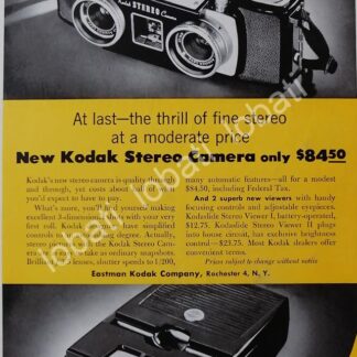 CARTEL ANTIGUO ORIGINAL DE CAMARAS FOTOGRAFICAS KODAK STEREO & VIWER 1950s /504