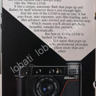 CARTEL ANTIGUO ORIGINAL DE CAMARAS FOTOGRAFICAS NIKON L35AF 1980s /503