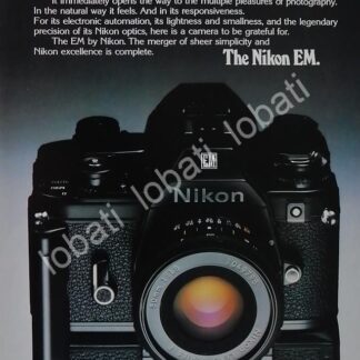 CARTEL ANTIGUO ORIGINAL DE CAMARAS FOTOGRAFICAS NIKON EM 1970s /497