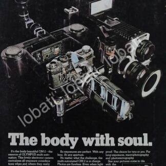 CARTEL ANTIGUO ORIGINAL DE CAMARAS FOTOGRAFICAS OLIMPUS OM-2 1970s /496