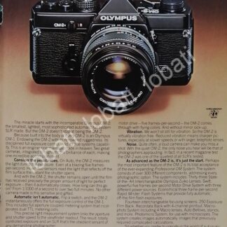 CARTEL ANTIGUO ORIGINAL DE CAMARAS FOTOGRAFICAS OLIMPUS OM-2 1980s /490