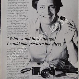 CARTEL ANTIGUO ORIGINAL DE CAMARAS FOTOGRAFICAS NIKON NIKKORMART FT3 1970s /488