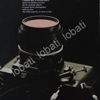 CARTEL ANTIGUO ORIGINAL DE CAMARAS NIKON NIKKORMART EL. 1970s /482