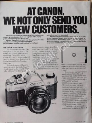 CARTEL ANTIGUO ORIGINAL DE CAMARAS FOTOGRAFICAS CANON AE1 1981 /474