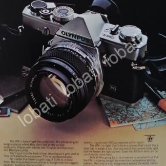 CARTEL ANTIGUO ORIGINAL DE CAMARAS OLIMPUS OM-1 1970s /453
