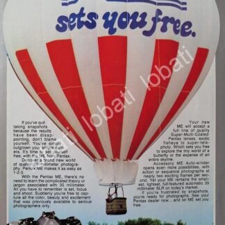CARTEL ANTIGUO ORIGINAL DE CAMARAS PENTAX ME 1970s /452