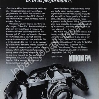 CARTEL ANTIGUO ORIGINAL DE CAMARAS NIKON FM 1970s /448