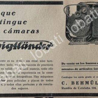 CARTEL ANTIGUO ORIGINAL DE MINI CARTEL. CAMARAS VOIGTLANDER 1929 /444 MUY RARO