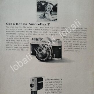 CARTEL ANTIGUO ORIGINAL DE CAMARAS KONICA AUTOREFLEX T 1970s /440