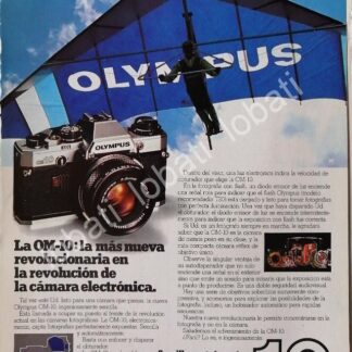 CARTEL ANTIGUO ORIGINAL DE CAMARAS FOTOGRAFICAS OLIMPUS OM10 1970s /438