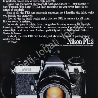 CARTEL ANTIGUO ORIGINAL DE CAMARAS FOTOGRAFICAS NIKON FE2 1970s /436