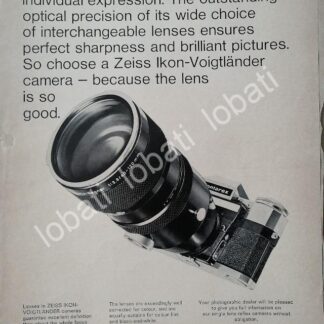CARTEL ANTIGUO ORIGINAL DE CAMARAS ZEISS IKON CONTAREX 1969 /428