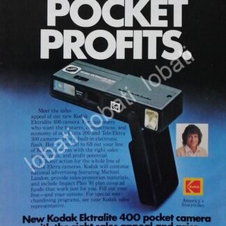 CARTEL ANTIGUO ORIGINAL DE MICHAEL LANDON Y CAMARAS KODAK EKTRALITE 400 1941 /414 FEP