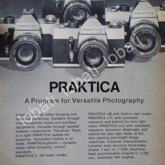 CARTEL ANTIGUO ORIGINAL DE CAMARAS FOTOGRAFICAS PRAKTICA SERIE "L" 1969 /411